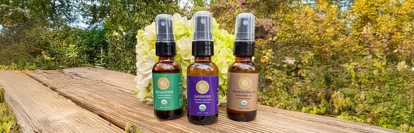 essential oil sprays of eucalyptus lavender and frankincense & myrrh