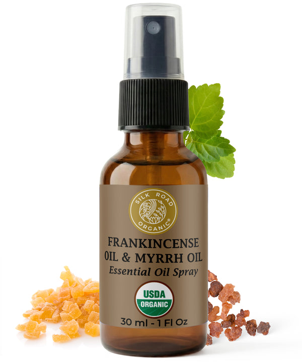USDA Organic FRANKINCENSE OIL & MYRRH OIL Essential Oil Spray