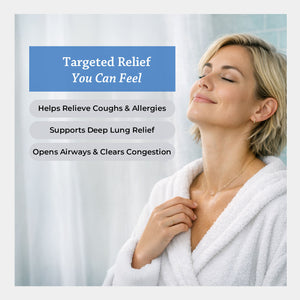 Targeted relief you can feel. helps relieve coughts & allergies. supports deep lung relief. opens airways & clears congestion