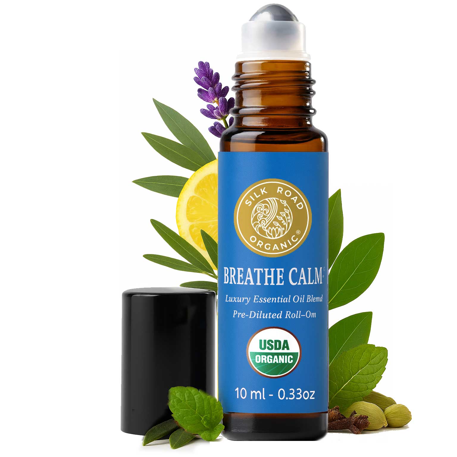 USDA Organic BREATHE CALM® Essential Oil Roll-on - Silk Road Organic®