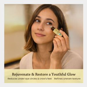 rejuvenate & restore a youthful glow reduces under eye circles and crows feet. refines uneven texture