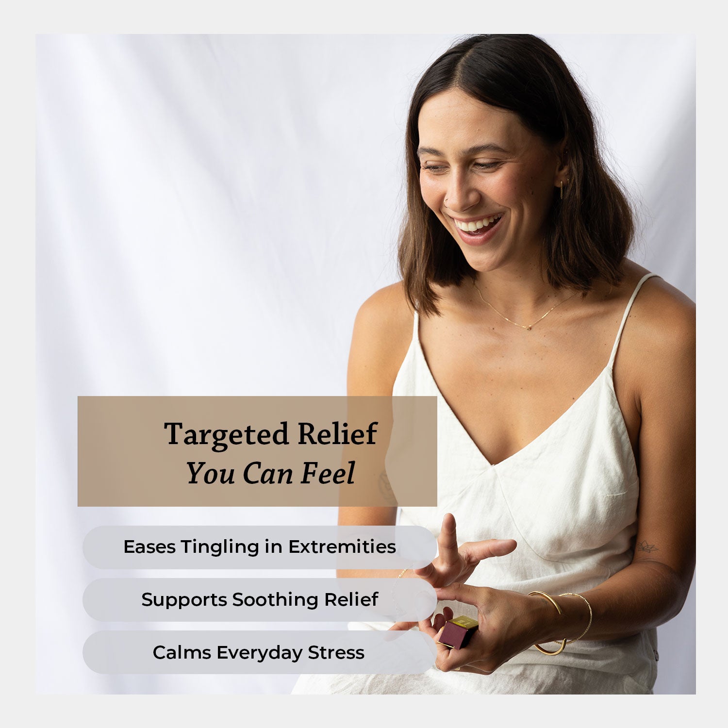 An ancient restorative blend for deep relief
Eases achy muscles, stiff joints & tingling in the extremities Pain Relief Stress Relief
