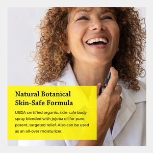 natural botanical skin safe formula WSDA certified organic helichrysum italicum spray blended with jojoba oil for pure potent targeted relief can be used as an all over moisturizer