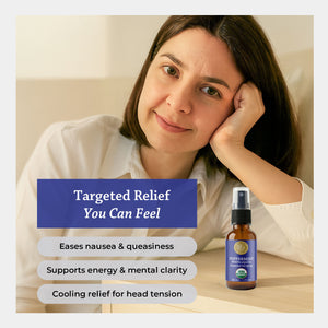 targeted relief you can feel eases nausea & queasiness supports energy & mental clarity cooling relief for head tension