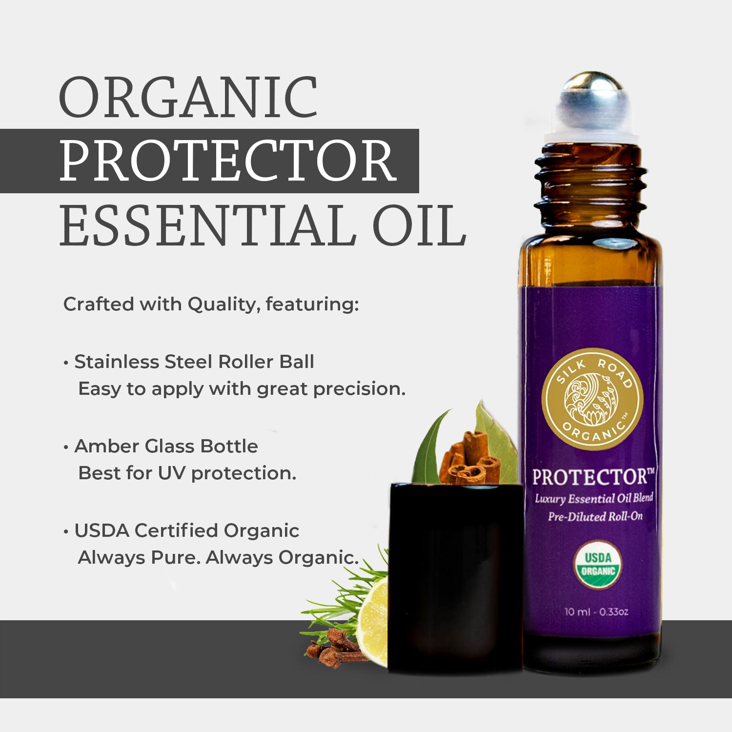 USDA Organic PROTECTOR™ Essential Oil Roll-on - Silk Road Organic®