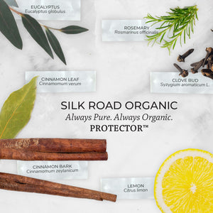 eucalyptus rosemary clove bud cinnamon leaf cinnamon bark lemon always pure always organic based on Thieves Oil essential oil purifying blend