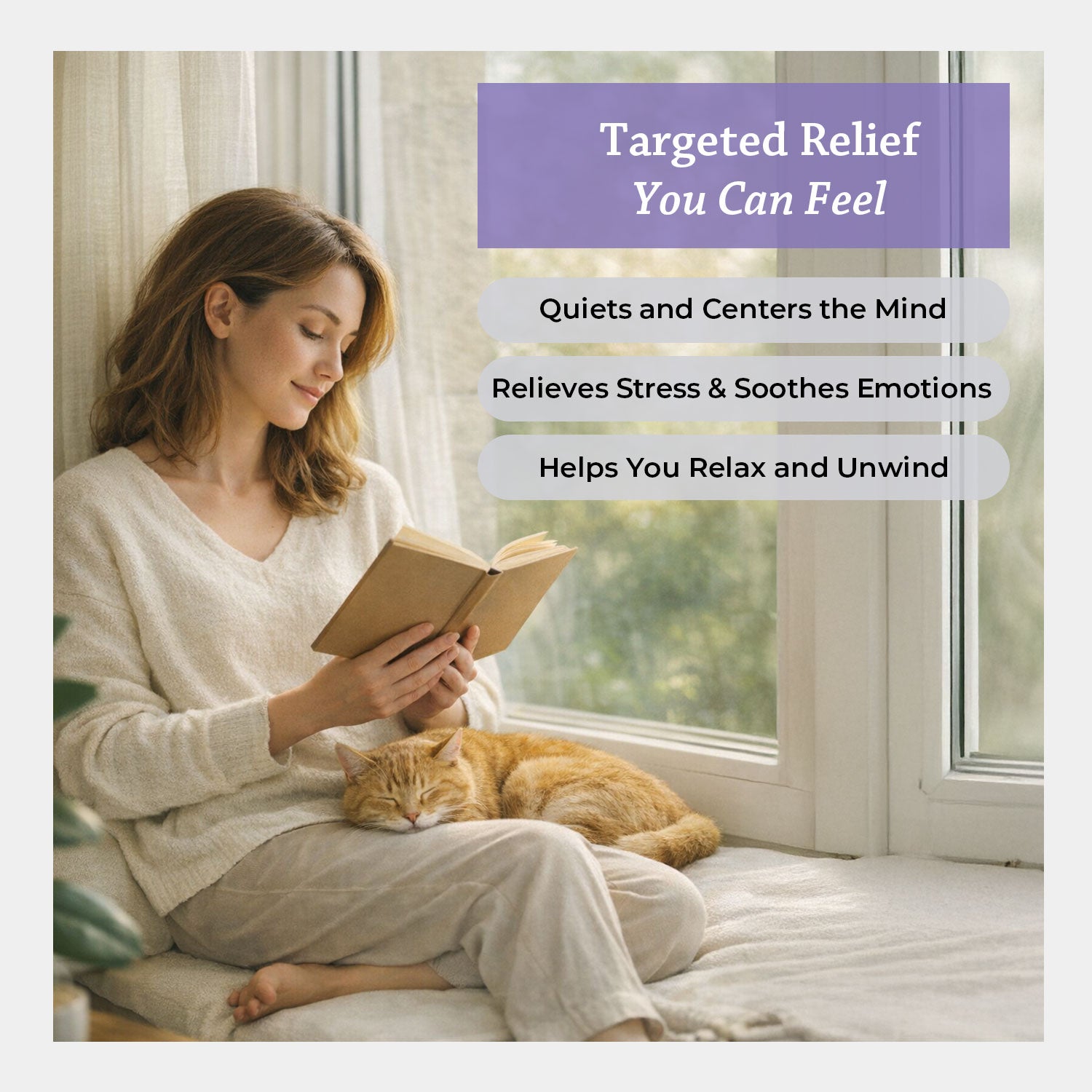 Quiets & centers the mind so you can focus, Relieves stress & soothes heightened emotions, Sleep support helps you relax & unwind.
