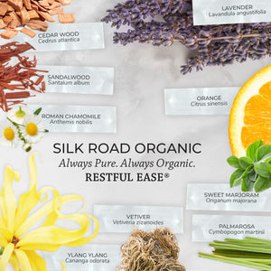 Sandalwood santalum album, cedarwood cedrus atlantica, lavender lavandula angustifolia, orange citrus sinensis, roman chamomile vetiver sweet marjoram palmarosa ylang ylang