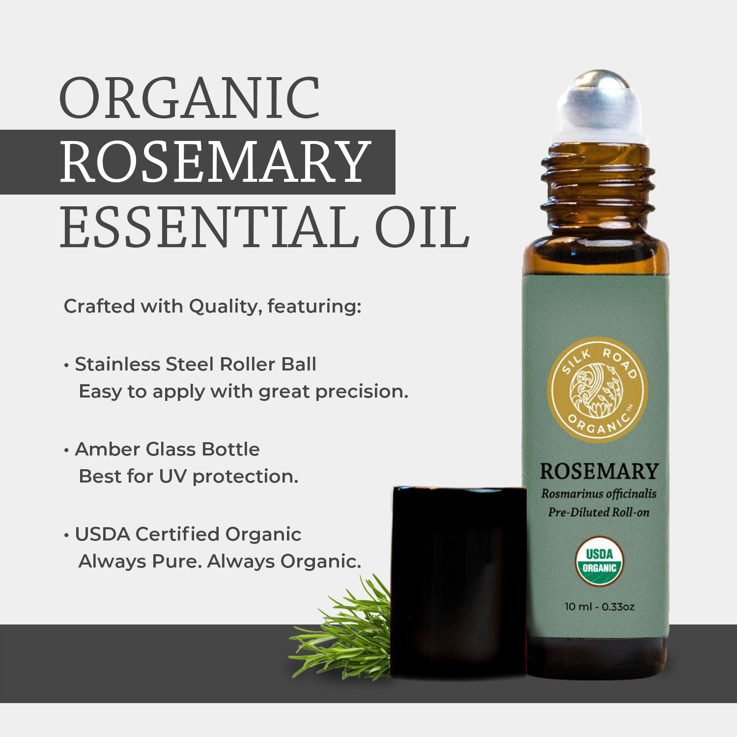 USDA Organic ROSEMARY Essential Oil Roll-on