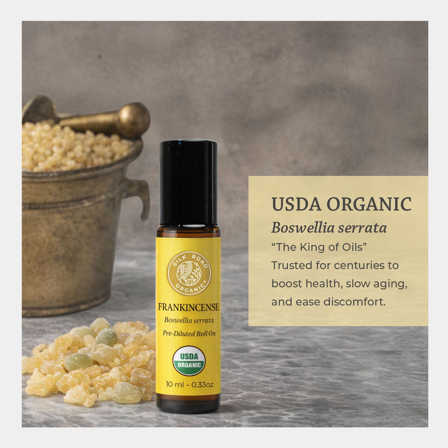USDA Organic FRANKINCENSE Boswellia serrata Essential Oil Roll-on